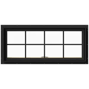 48 in. x 20 in. W-2500 Series Bronze Painted Clad Wood Awning Window w/ Natural Interior and Screen