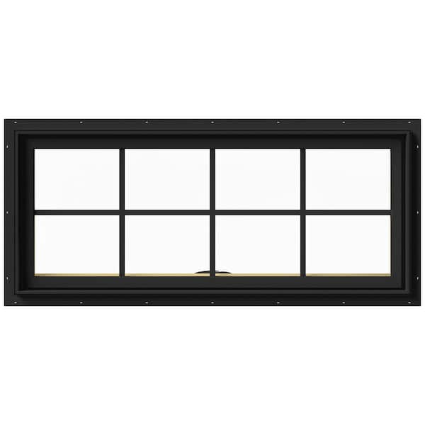 JELD-WEN 48 in. x 20 in. W-2500 Series Bronze Painted Clad Wood Awning Window w/ Natural Interior and Screen