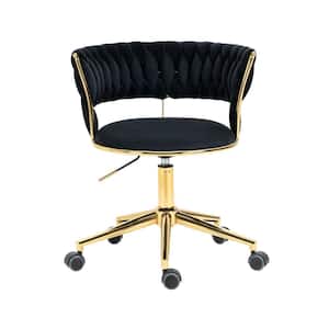 Black Velvet Morden Swivel Height Adjustable Task Chair