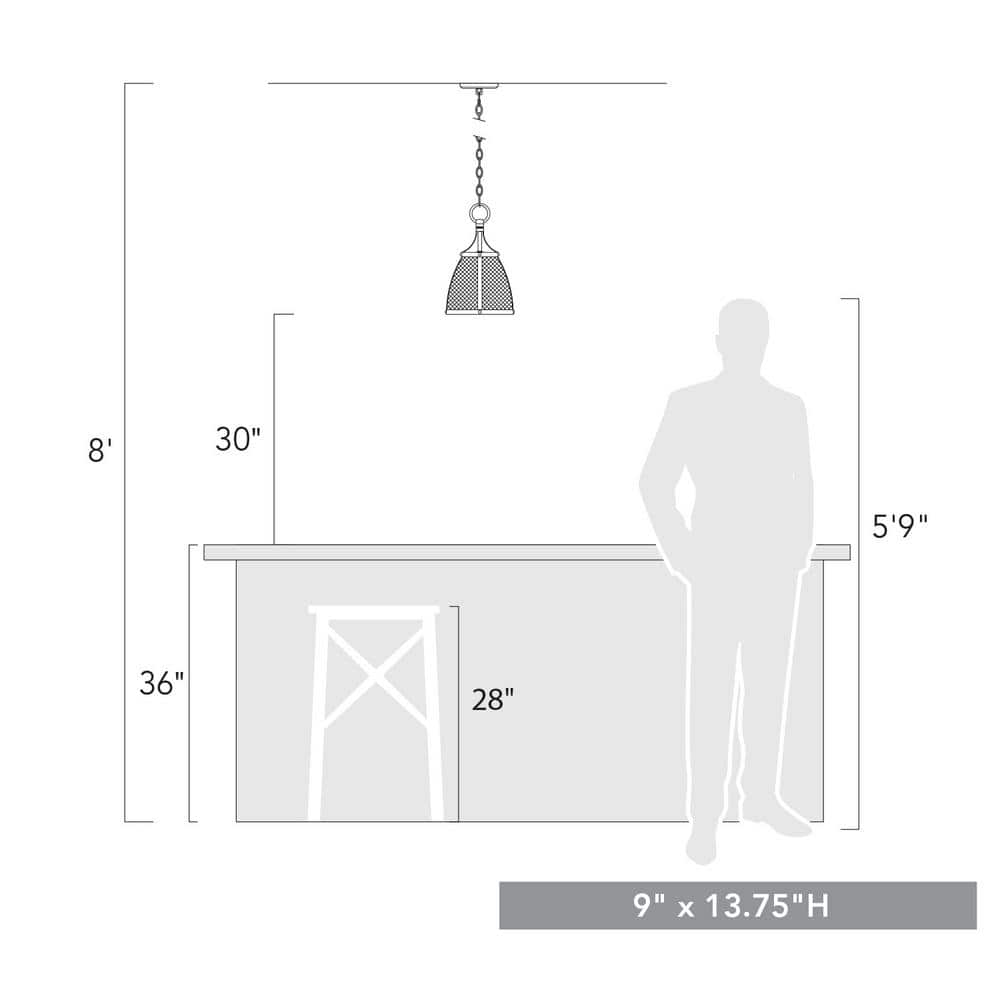 Rustic Brown Steel Mini Pendant Light with Mesh Shade