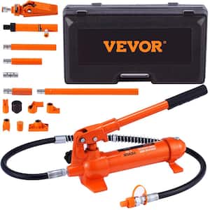 4 Ton Porta Power Hydraulic Ram Jack Kit 8800 Lbs. Load Body Repair Tool with 3.9 ft. Oil Hose Carry Case for Automotive