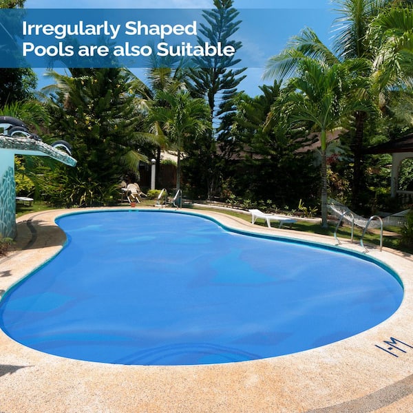 12 Mil 18 ft. x 36 ft. Rectangle Blue Solar Pool Cover Solar Blanket for Inground Pool and Above-Ground Swimming Pool