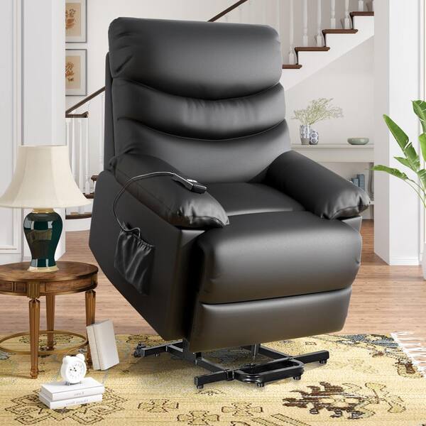 black leather lift recliner