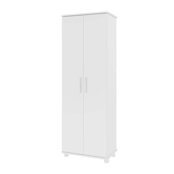 Manhattan Comfort 67.95 in. H x 23.62 in. W White Melamine Shoe Storage Cabinet