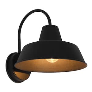 Weymouth Single Bulb Antique Black Outdoor Barn Light Sconce with 1 Edison 6.5-Watt LED Light Bulb Included