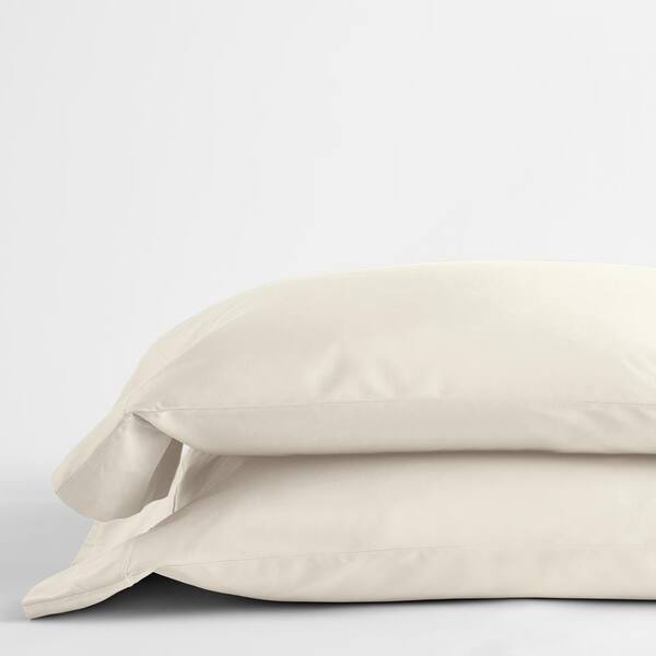 The Company Store Classic Solid Ivory 350-Thread Count Sateen King Pillowcase (Set of 2)