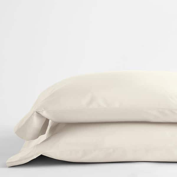 The Company Store Classic Solid Ivory 350-Thread Count Sateen Standard Pillowcase (Set of 2)