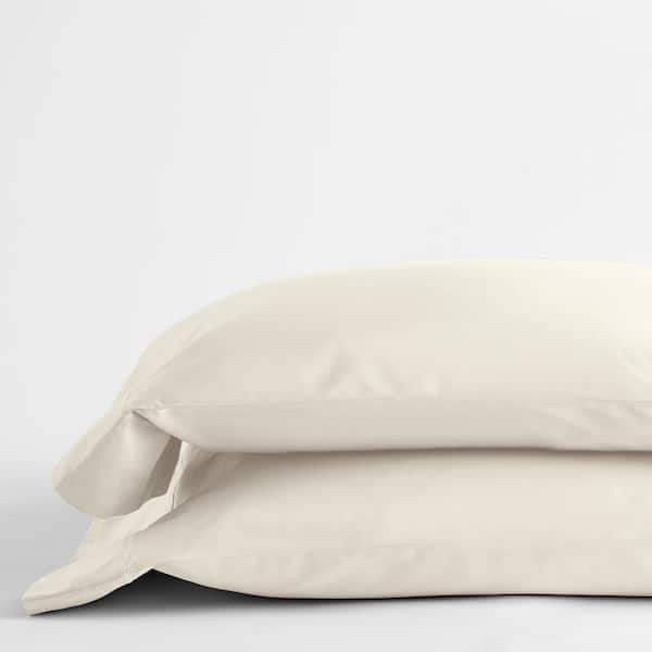 The Company Store Classic Solid Ivory 350-Thread Count Sateen King Pillowcase (Set of 2)