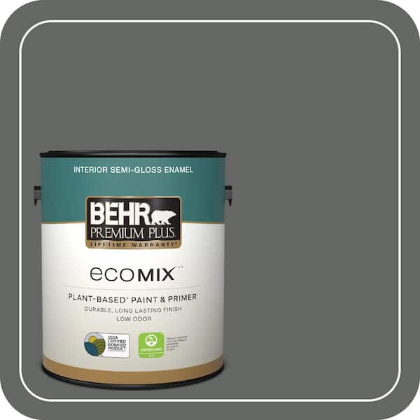 1 gal. #PPU25-02 Black Locust Semi-Gloss Enamel EcoMix Plant-Based Interior Paint & Primer