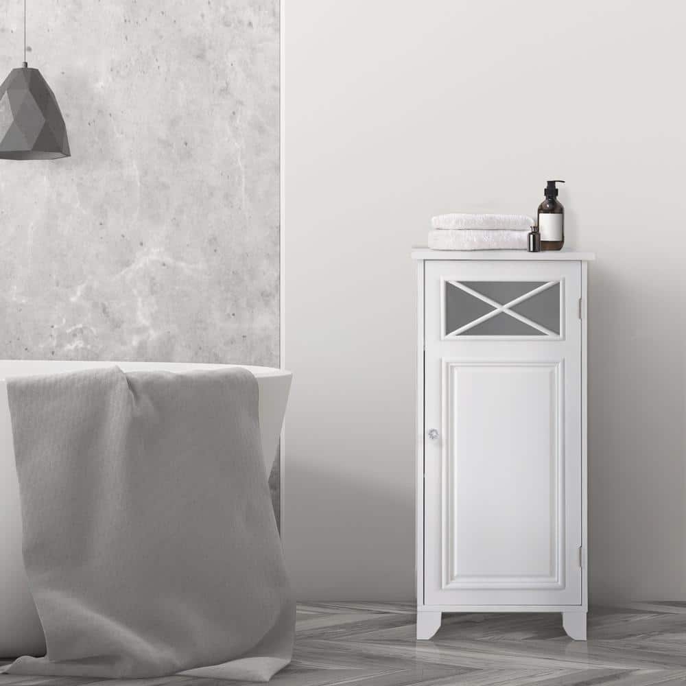 Dawson White Adjustable Shelf Elegant Floor Cabinet