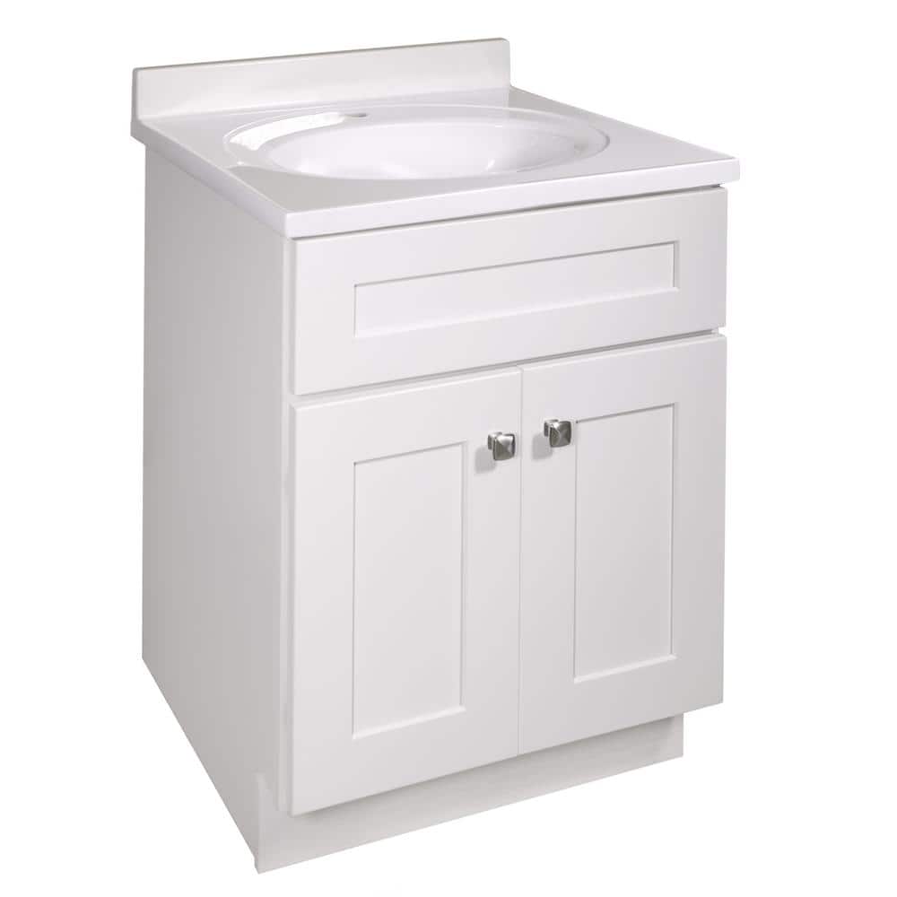 Brookings 25 in. Bathroom Vanity with Cultured Marble Vanity Top - Fully As