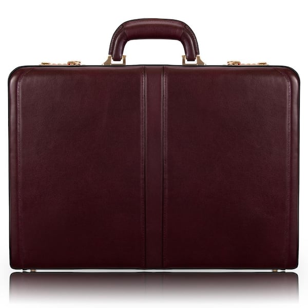 3.5 in. Reagan Burgundy Top Grain Cowhide Leather Attache Briefcase