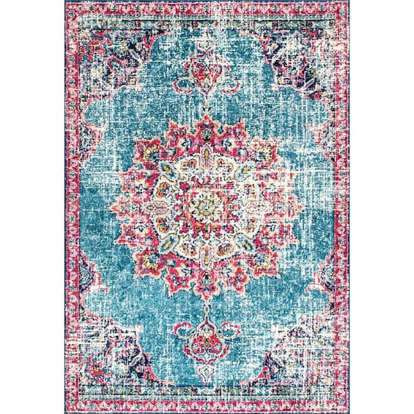 nuLOOM Leola Vintage Medallion Multi 8 ft. x 10 ft. Area Rug