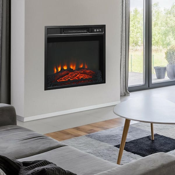 Gymax 18 in. 1400-Watt Electric Fireplace Freestanding and Wall