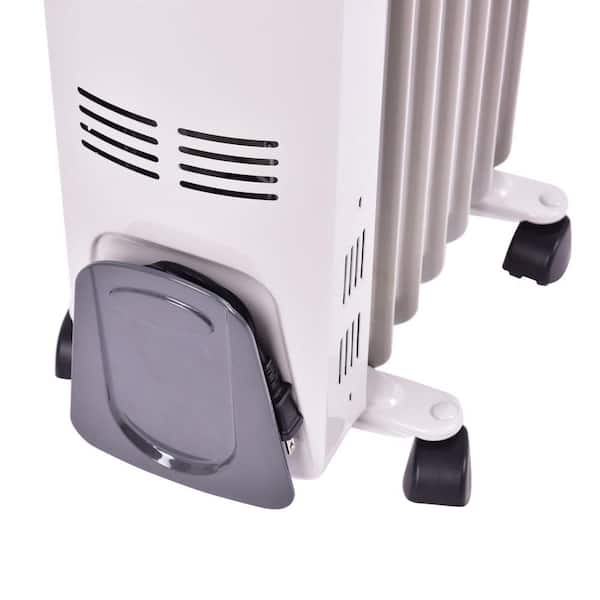 Costway 1500W Electric Oil Filled Radiator Space Heater 5-Fin Thermostat  Room Radiant