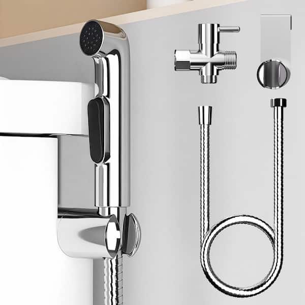 Handheld Toilet Bidet Sprayer Bidet Attachment with T-Valve Metal Hose Set Included