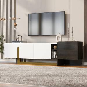Nestfair White TV Stand Fits TV's up to 70