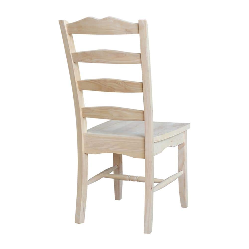 Unfinished Solid Wood Ladderback Dining Chairs (Set of 2)