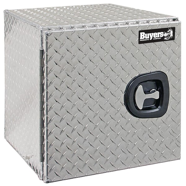 Buyers Products Company 18 in. x 18 in. x 18 in. Diamond Plate Tread Aluminum Underbody Truck Tool Box with Barn Door