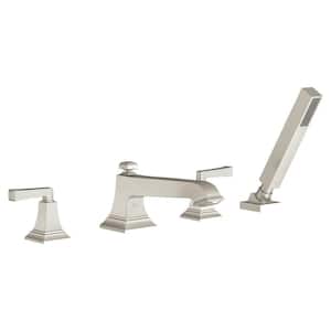 Town Square S 2-Handle Deck-Mount Roman Tub Faucet with Hand Shower in Brushed Nickel