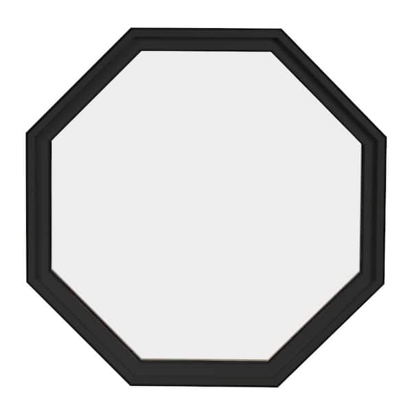 24 in. x 24 in. Octagon Bronze 6-9/16 in. Jamb Geometric Aluminum Clad Wood Window