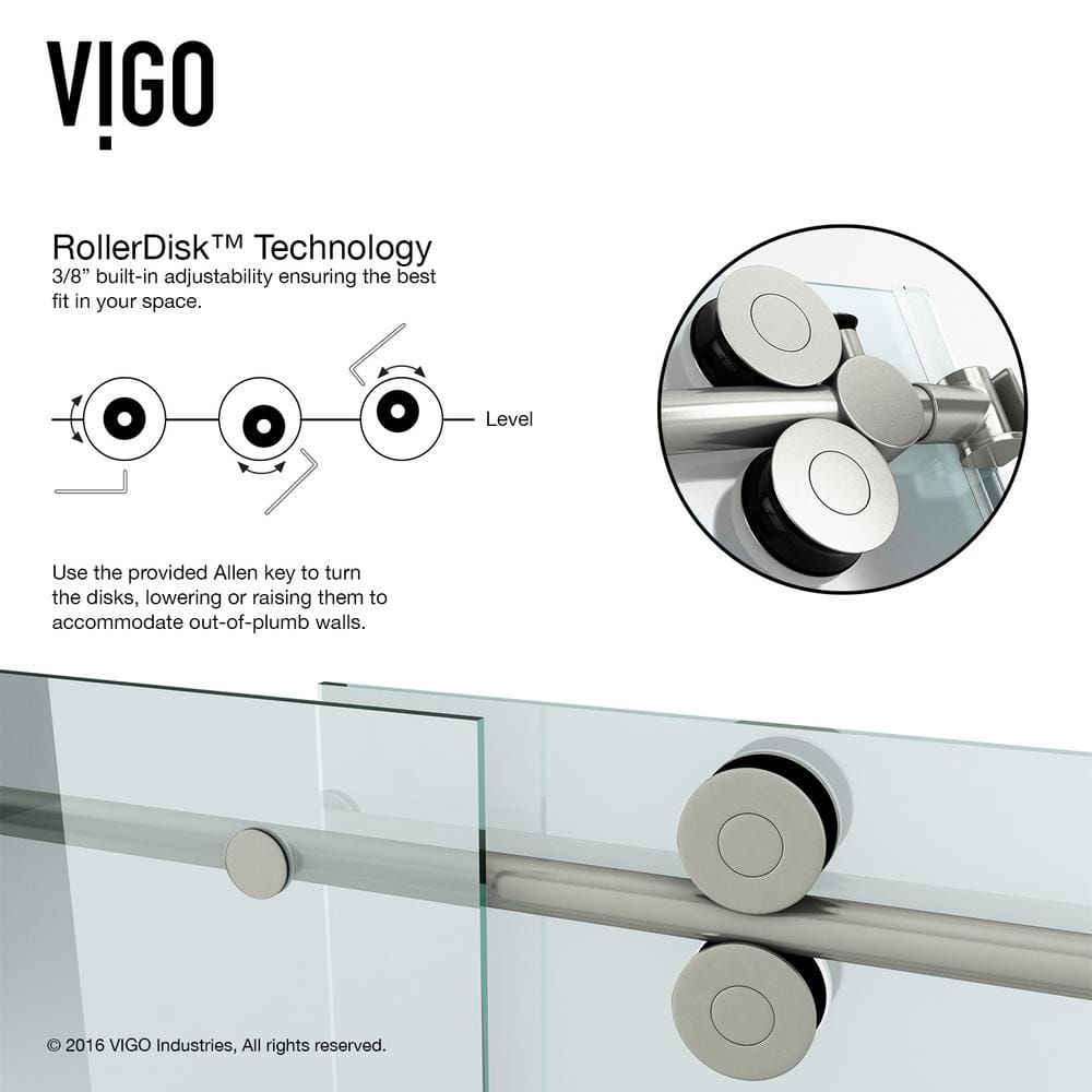 Elan 72" Frameless Sliding Tub Door with Clear Tempered Glass