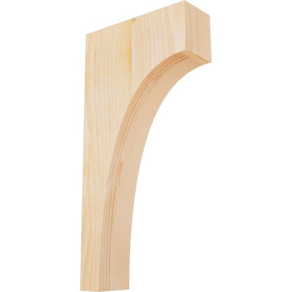 Ekena Millwork 4 in. x 12 in. x 24 in. Douglas Fir Huntington Rough Sawn Corbel