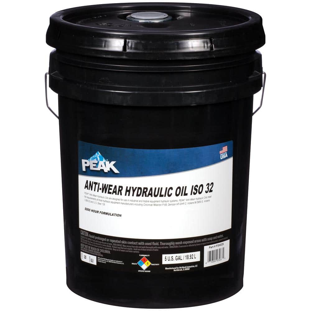 PEAK 5 Gal. Anti-Wear 32 Hydraulic Oil (5,000 HR) P3H025 - The Home Depot