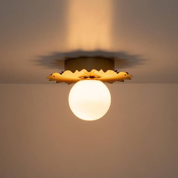 水墨65 OUKANING 15.7 in. 4-Light Black Vintage Square Flush Mount