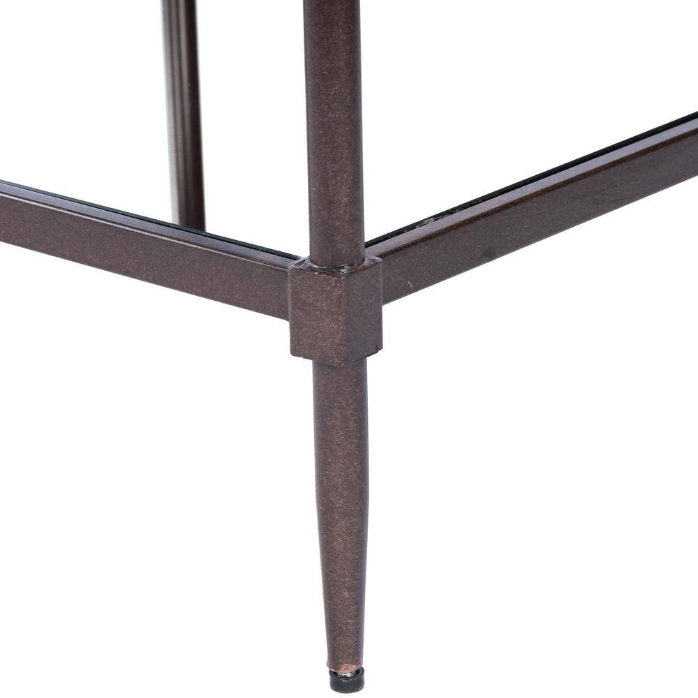 Bronze Mirrored Glass Rectangular Accent Side Table