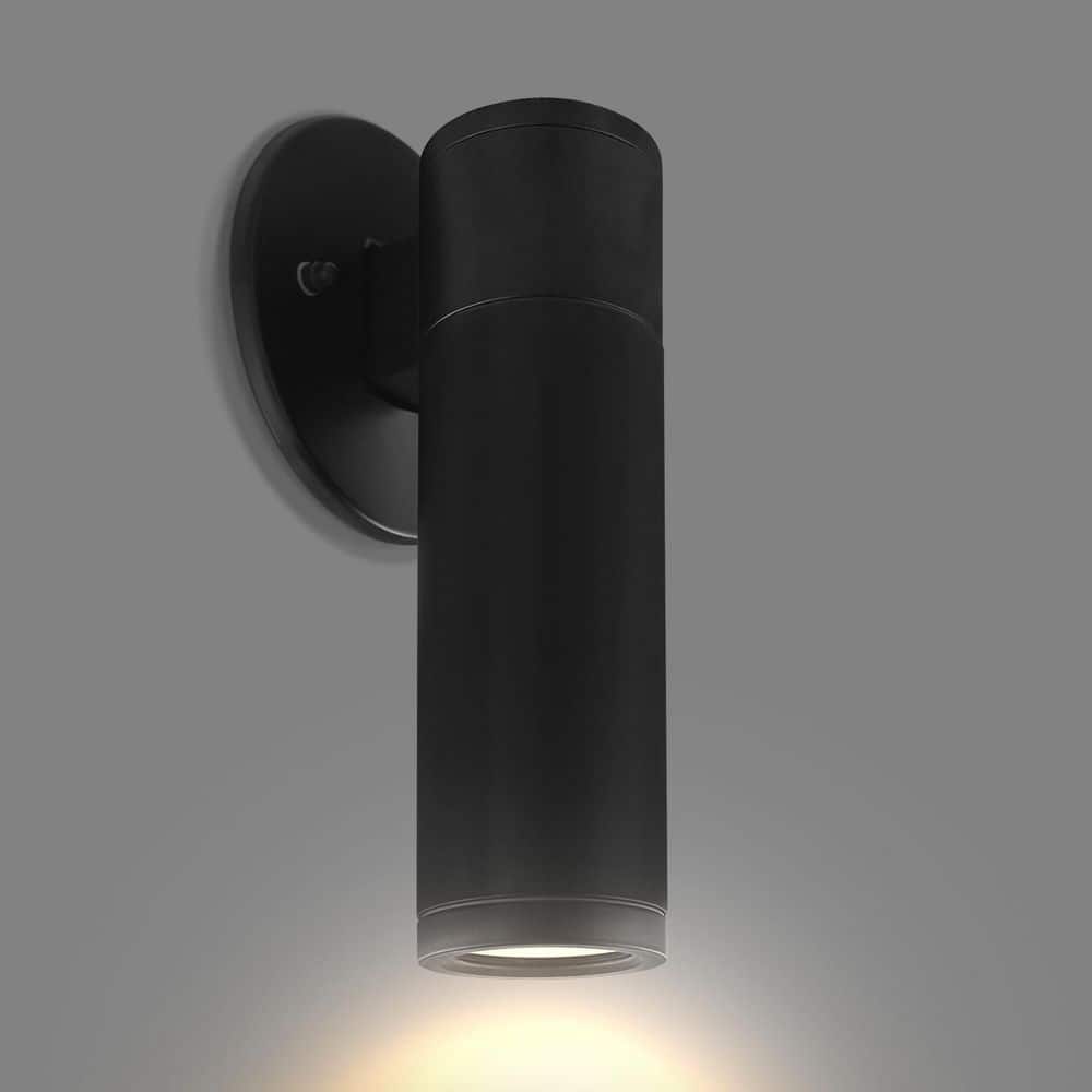 2.5 in. Cylinder LED Hardwired Wall Lantern Scone, 15W, 1100LM, 5CCT CRI 90, Dual Dimmable, 120-277V, IC Rated ETL Black price history on PriceWatchPro