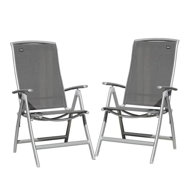 Domi Outdoor Aluminum Folding Dining Armchair Set (2-Pack)