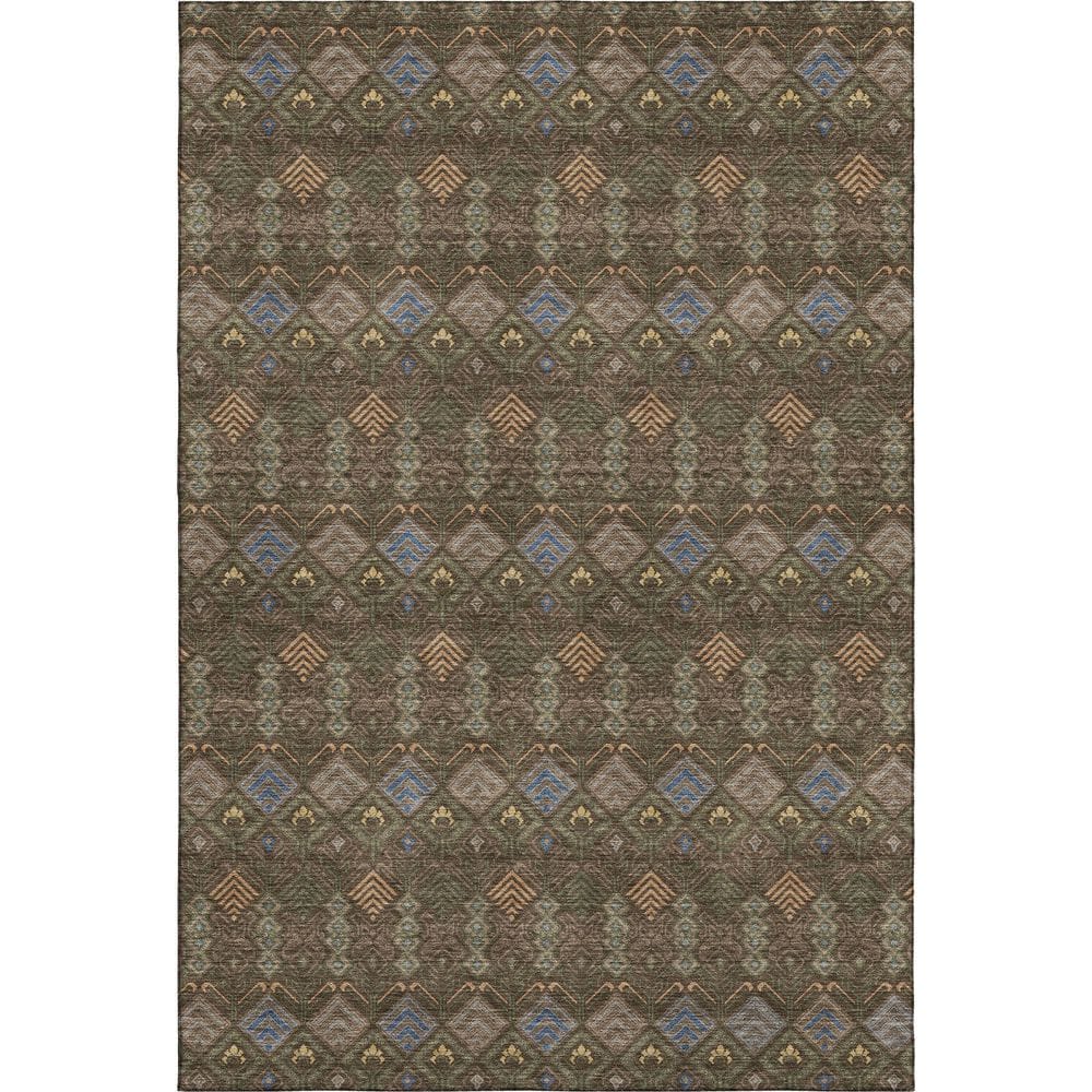 Mayfield Premium Machine Washable Abstract AMF2487 Chocolate 3 ft. x 5 ft. Area Rug price history on PriceWatchPro