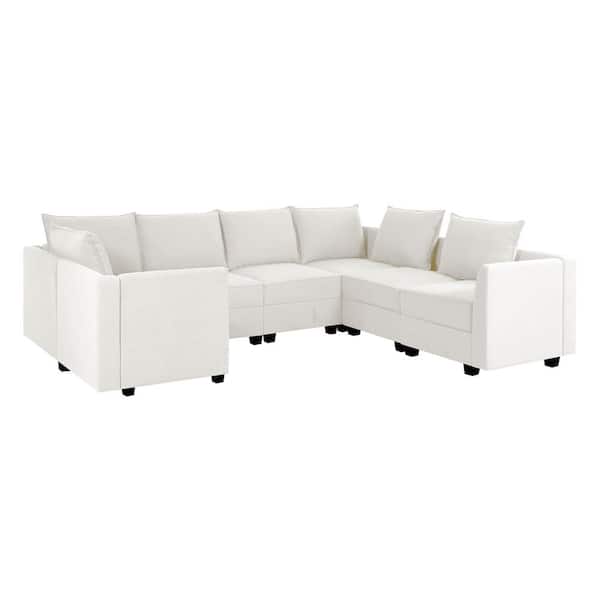 MAYKOOSH Contemporary 7 Seater Upholstered Sectional Sofa