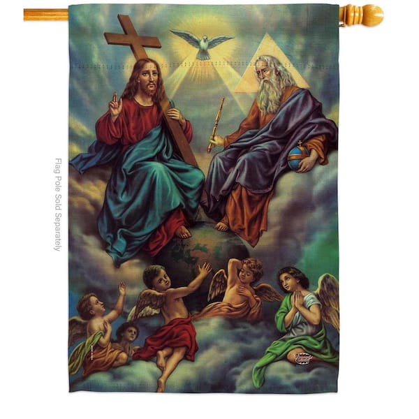 Ornament Collection 28 in. x 40 in. The Holy Trinity Religious House Flag Double-Sided Decorative Vertical Flags