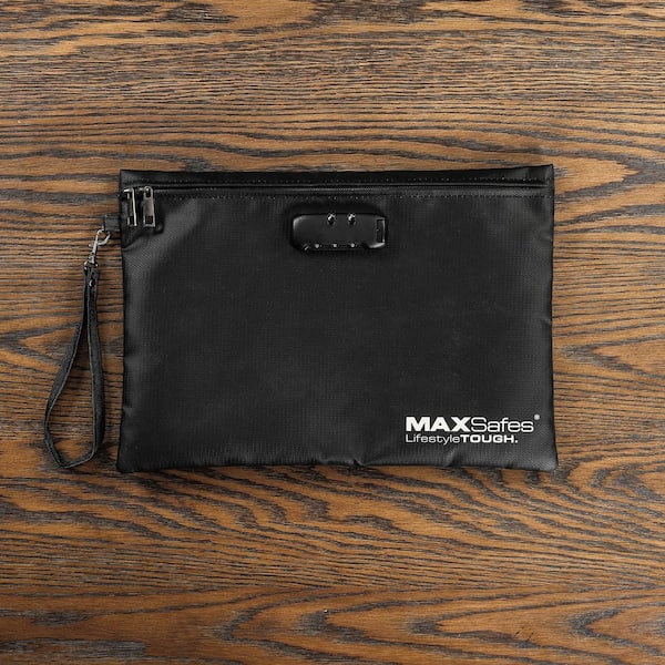 Acouto Fireproof Document Bag With Combination Lock – Large Capacity Fiberglass Safe For Passports & Valuables