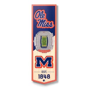NCAA Mississippi Rebels 6 in. x 19 in. 3D Stadium Banner-Vaught Hemingway Stadium