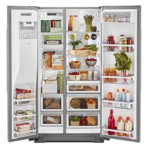 19.8 cu. ft. Side by Side Refrigerator in Stainless Steel with PrintShield Finish, Counter Depth