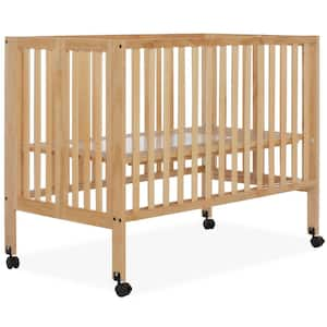 Quinn Full-Size Natural Folding Crib I Removeable Wheels I Modern Nursey I Adjustable Mattress Support