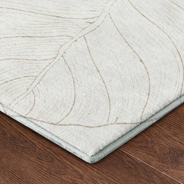 Mayfield Premium Machine Washable Abstract AMF2506 Ivory 10 ft. x 14 ft. Area Rug