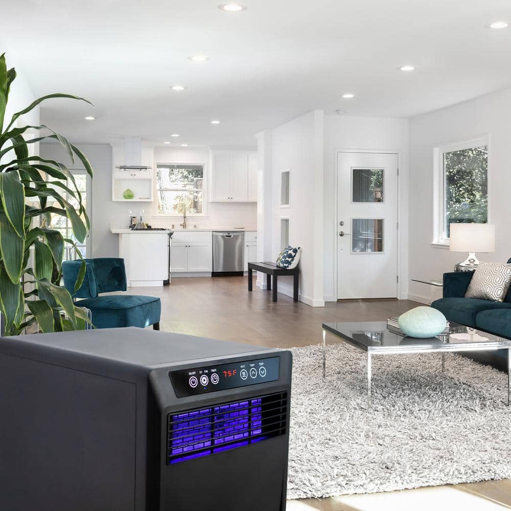 Black Electric Convection Space Heater with Thermostat and Automatic Shut-off