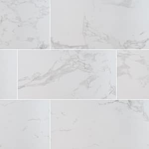 Pavia Carrara 24 in. x 48 in. Polished Porcelain Floor and Wall Tile (7-Cases/112 sq. ft./Pallet)