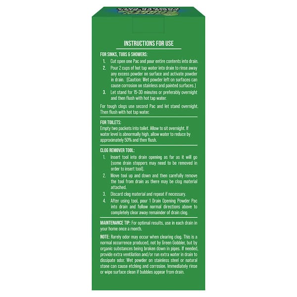 Green Gobbler 8.25 oz. Drain and Toilet Clog Opening Packs (3