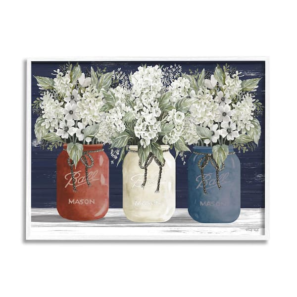 Stupell Industries "Americana Floral Bouquets Rustic Flowers Country Pride" by Cindy Jacobs Framed Nature Wall Art Print 24 in. x 30 in.