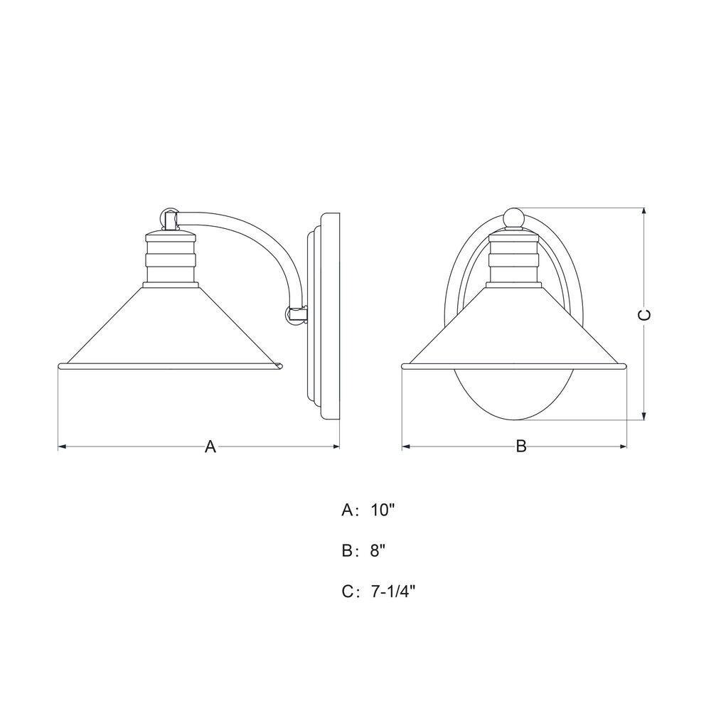 Akron 8" Bronze and White Farmhouse Wall Sconce
