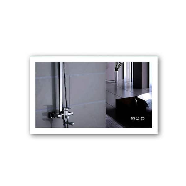 Unbranded 40 in. W x 24 in. H Rectangular Frameless Wall LED Bathroom Vanity Mirror in Silver