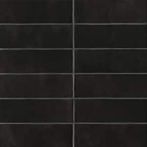 Cloe Rectangle Glossy Black 2 in. x 8 in. Ceramic Wall Tile (10.64 sq. ft./Case)