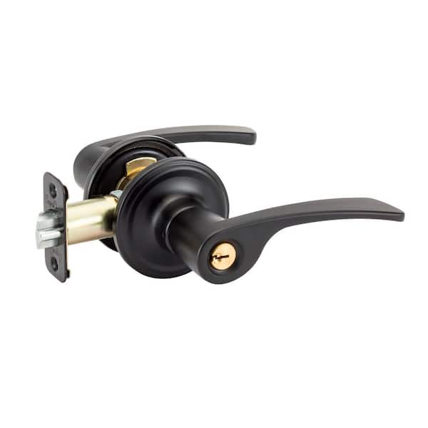 Scandinavian Kash Black Keyed Entry Door Handle