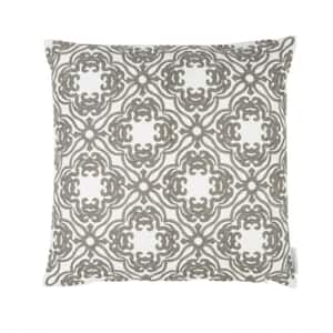 Mockingbird Grey Medallion Embroidered 18 in. x 18 in. Throw Pillow