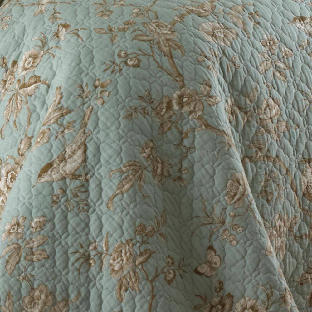 Teal and Brown Cotton Reversible Twin Quilt Set